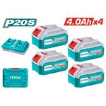 set-mpatarion-lithioy-me-4tem-mpateries-tfbli2002-li-ion-20v-4ah-kai-1tem-diplo-fortisti-tfcli2034e-total-tfbcli20244