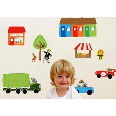 Fun to see jollie town σέτ βαλιτσάκι με αυτοκόλλητα τοίχου