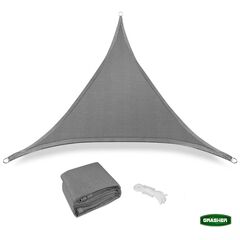 Πανί σκίασης τριγωνικό διάτρητο γκρι 5x5x5m GRASHER 103612
