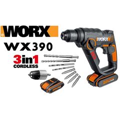 WX390.1 Περιστροφικό πιστολέτο 3 σε 1 με μπαταρία 20V H3 Max Lithium Ion WORX