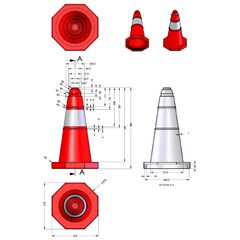 Κώνος σήμανσης πλαστικός 50cm με κρίκο Doorado PARK-DH-PE-7