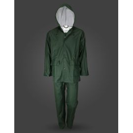 Αδιάβροχο κοστούμι PU/PVC με κουκούλα πράσινο Galaxy Comfort Plus