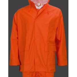 Αδιάβροχο κοστούμι PU/PVC με κουκούλα πορτοκαλί Galaxy Comfort Plus