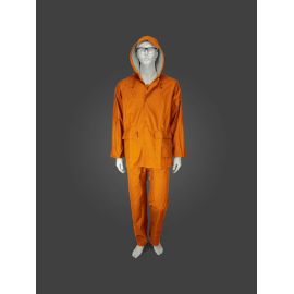 Αδιάβροχο κοστούμι PUPVC με κουκούλα πορτοκαλί Galaxy Comfort Plus