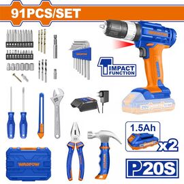 set-drapanokatsabido-kroystiko-35nm-me-2-mpataries-li-ion-20v-1.5ah-and-fortisti-se-plastiki-balitsa-me-91-ergaleia-wadfow-wdt1b90
