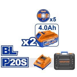 goniakos-trokhos-mpatarias-115mm-20v-1150w-me-2-mpataries-4ah-and-diskoys-inox-wadfow-wlapb522e