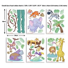 Baby jungle safari stickers σέτ βαλιτσάκι με αυτοκόλλητα τοίχου
