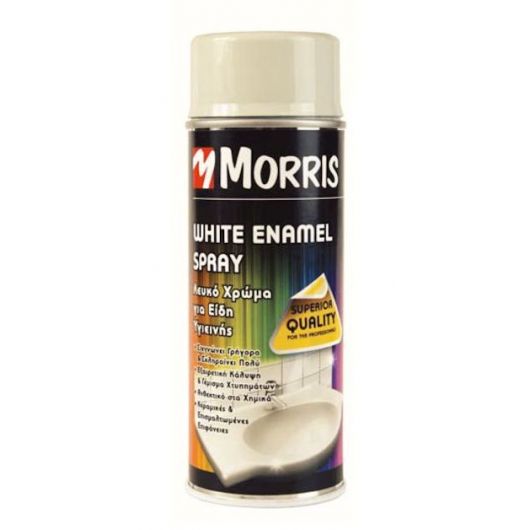 Σπρέυ λευκό για είδη υγιεινής (white enamel) Morris 400ml