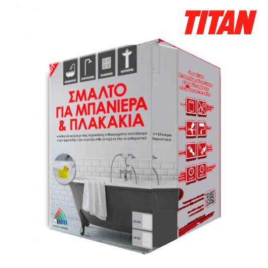 Κιτ Σμάλτου Μπανιέρας - Κεραμικών TITAN 750ml