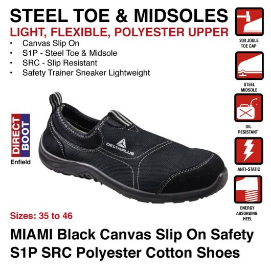 Miami Παπούτσια εργασίας S1P SRC με συνθετική προστασία Delta Plus