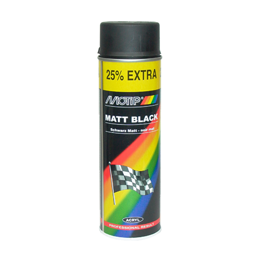 Σπρέι ακρυλικό χρώμα Μαύρο Ματ Motip 500ml