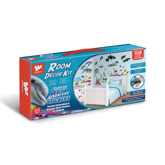 Sea adventure stickers σέτ βαλιτσάκι με αυτοκόλλητα τοίχου