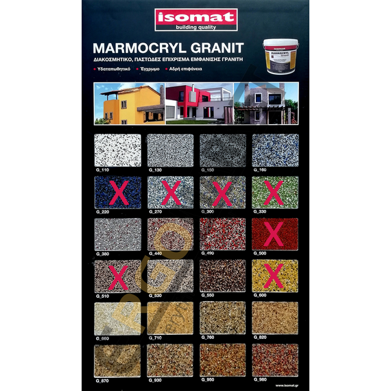 Διακοσμητικό παστώδες επίχρισμα τοίχου Marmocryl Granit Isomat 25kg