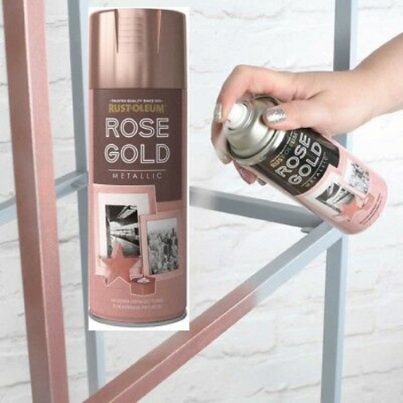 Σπρέι βαφής ροζ χρυσό με μεταλλικό εφέ Rust Oleum Metallic Rose Gold 400ml
