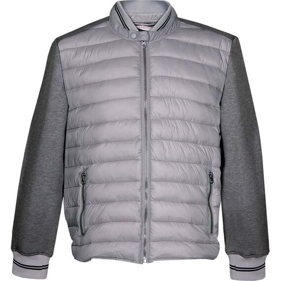 Μπουφάν nylon με fleece, Μαύρο-Γκρι Fageo 515