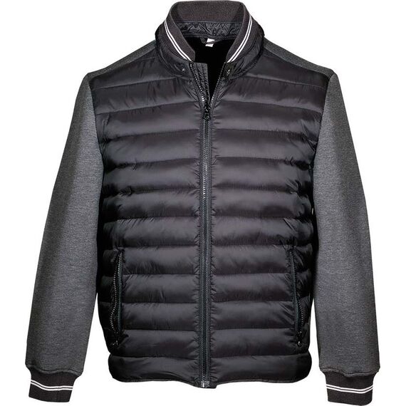 Μπουφάν nylon με fleece, Μαύρο-Γκρι Fageo 515