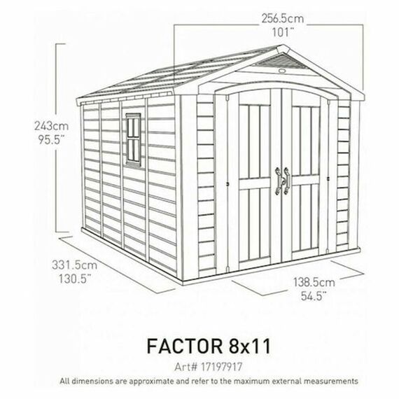 Αποθήκη κήπου πλαστική FACTOR 8x11 Keter
