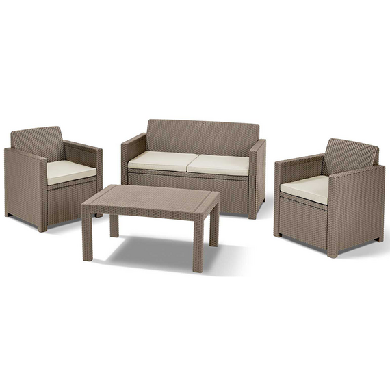 Σετ σαλόνι κήπου σε χρώμα cappuccino 4τμχ Lounge Set Merano Keter
