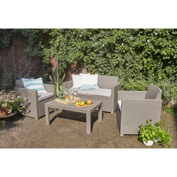 Σετ σαλόνι κήπου σε χρώμα cappuccino 4τμχ Lounge Set Merano Keter