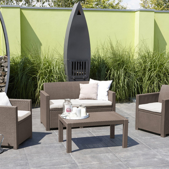Σετ σαλόνι κήπου σε χρώμα cappuccino 4τμχ Lounge Set Merano Keter