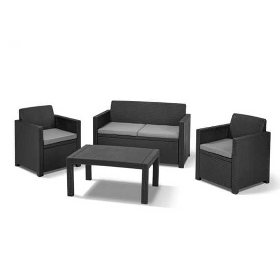 Σετ σαλόνι κήπου σε χρώμα γραφίτη 4τμχ Lounge Set Merano Keter