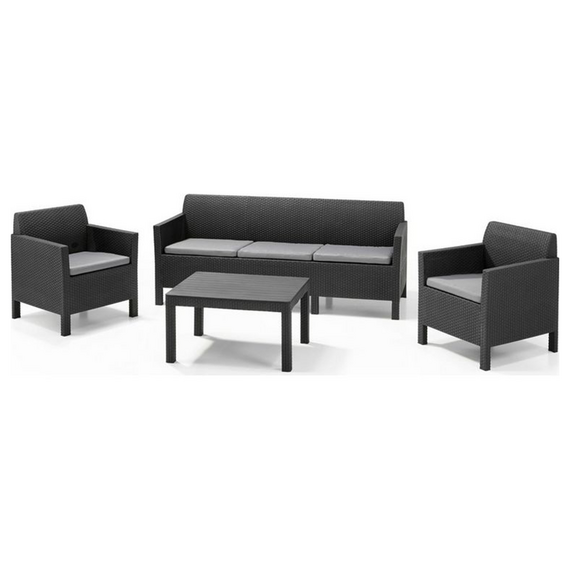 Σετ σαλόνι κήπου σε χρώμα γραφίτη 4τμχ Lounge Set Orlando Keter