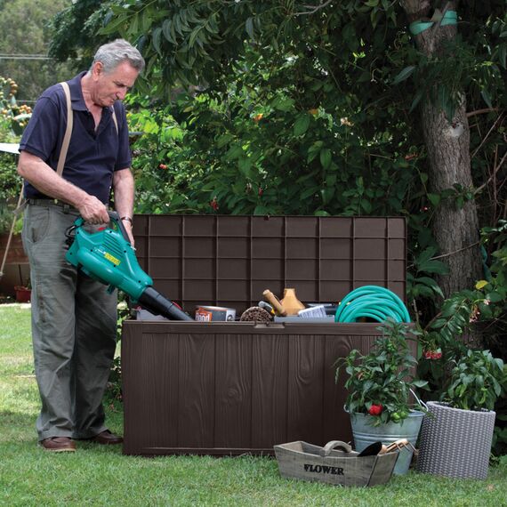 Μπαούλο αποθήκευσης κήπου πλαστικό καφέ Sherwood 270LT Keter 117x45x58cm