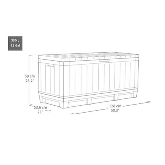 Μπαούλο αποθήκευσης κήπου πλαστικό κaφέ Kentwood 350LT Keter 128x54x59cm