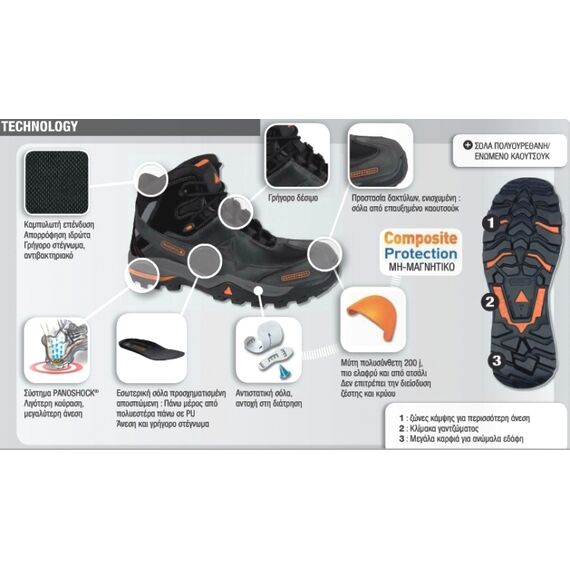 Μποτάκι ασφαλείας αδιάβροχο  DELTA PLUS TW400 TREK