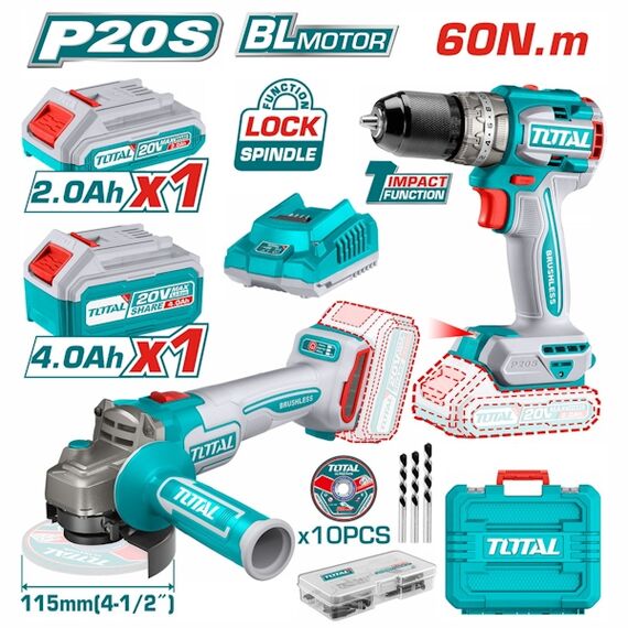 set-drapanokatsabido-kroystiko-and-goniakos-trokhos-mpatarias-li-ion-20v-me-2-mpataries-4ah-2ah-and-fortisti-se-balitsa-total-tckli20273e
