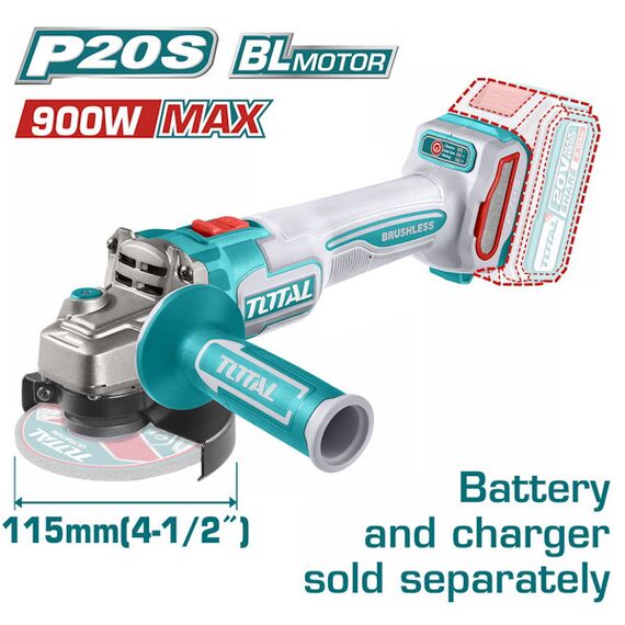 goniakos-trokhos-mpatarias-20v-epaggelmatikos-brushless-115mm-khoris-mpataria-and-fortisti-total-tagli21154