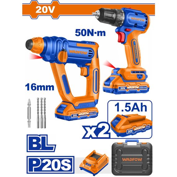 set-drapanokatsabido-and-pneymatiko-pistoleto-mpatarias-20v-me-2-mpataries-and-fortisti-wadfow-wos240681