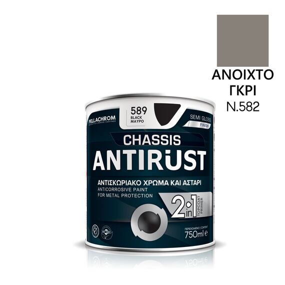 Αντισκωριακό χρώμα για σασί αυτοκινήτων ανοιχτό γκρι ANTIRUST CHASSIS 750ml
