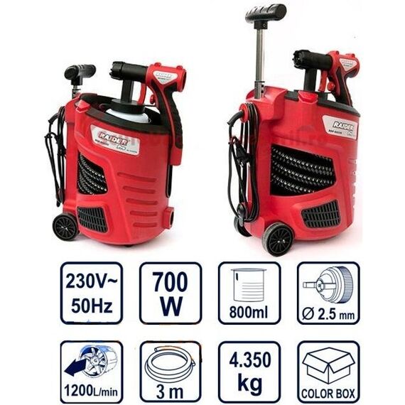 Ηλεκτρικο πιστολι ψεκασμού RAIDER SGC05 HVLP 700 WATT