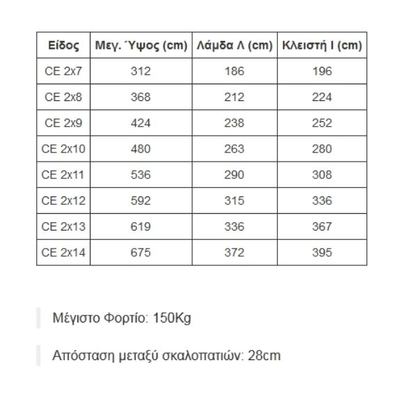 Πτυσσόμενη σκάλα αλουμινίου