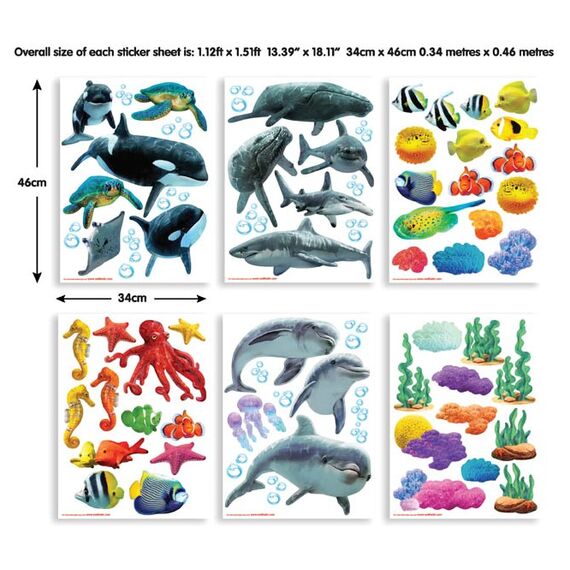 Sea adventure stickers σέτ βαλιτσάκι με αυτοκόλλητα τοίχου