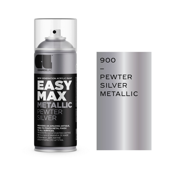 Σπρέι εφέ μετάλλου ακρυλικό ασημί Pewter Silver Metallic Easy Max Cosmos Lac 400ml