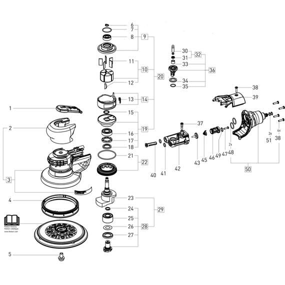 LEX 3 150/3 Έκκεντρο τριβείο αέρος 3M FESTOOL 150 mm