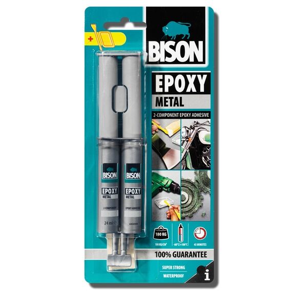 Συγκολλητικό μετάλλων δυο συστατικών Bison epoxy metal 24ml