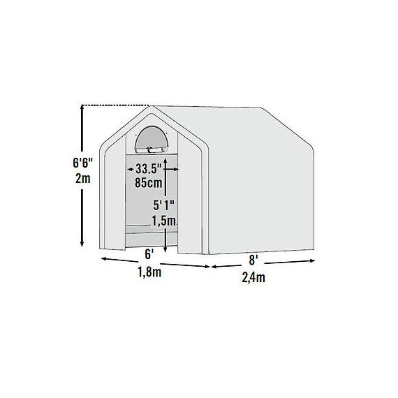 Peak Backyard Θερμοκήπιο κήπου με ράφια Shelter Logic 1.8 x 2.4 x 2 m