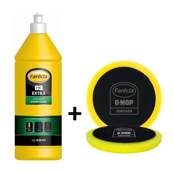G3 Extra Plus αλοιφή λείανσης + σφουγγάρι γυαλίσματος GMC624 Farecla 1kg