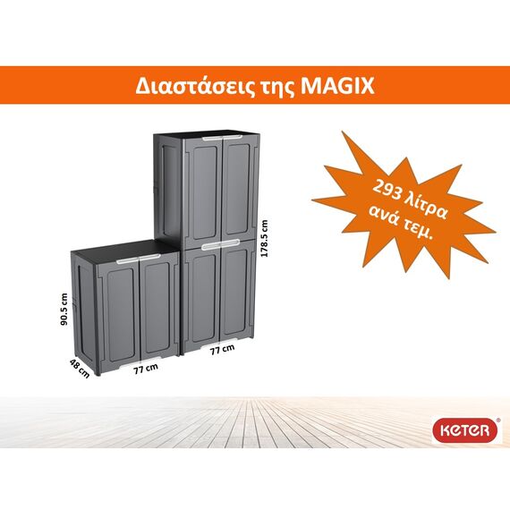 Magix Ντουλάπι αποθήκευσης με σπονδυλωτό σύστημα Keter