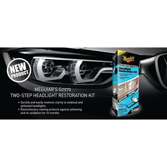 Σύστημα επιδιόρθωσης φαναριών 2 Βημάτων Meguiar's Perfect Clarity Headlight Restoration Kit