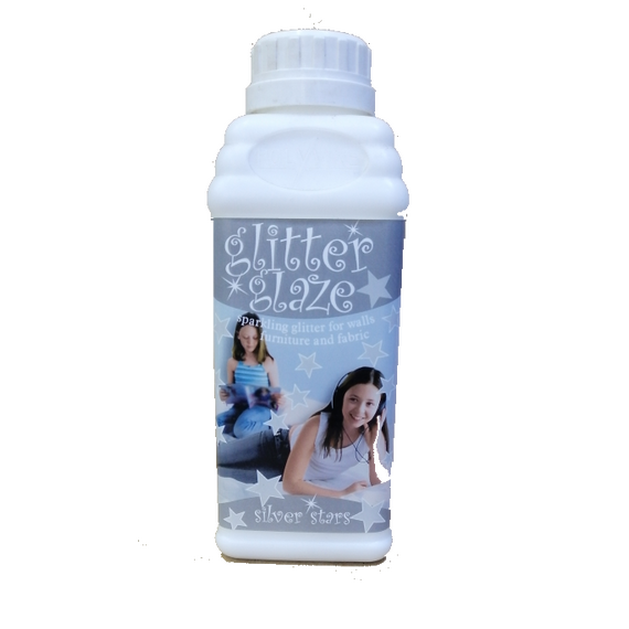 gliter silver stars